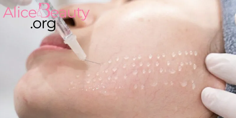 Tiêm MESO đê thêm trực tiếp các chất dinh dưỡng, vitamin, axit hyaluronic,... vào lớp trung bì của da